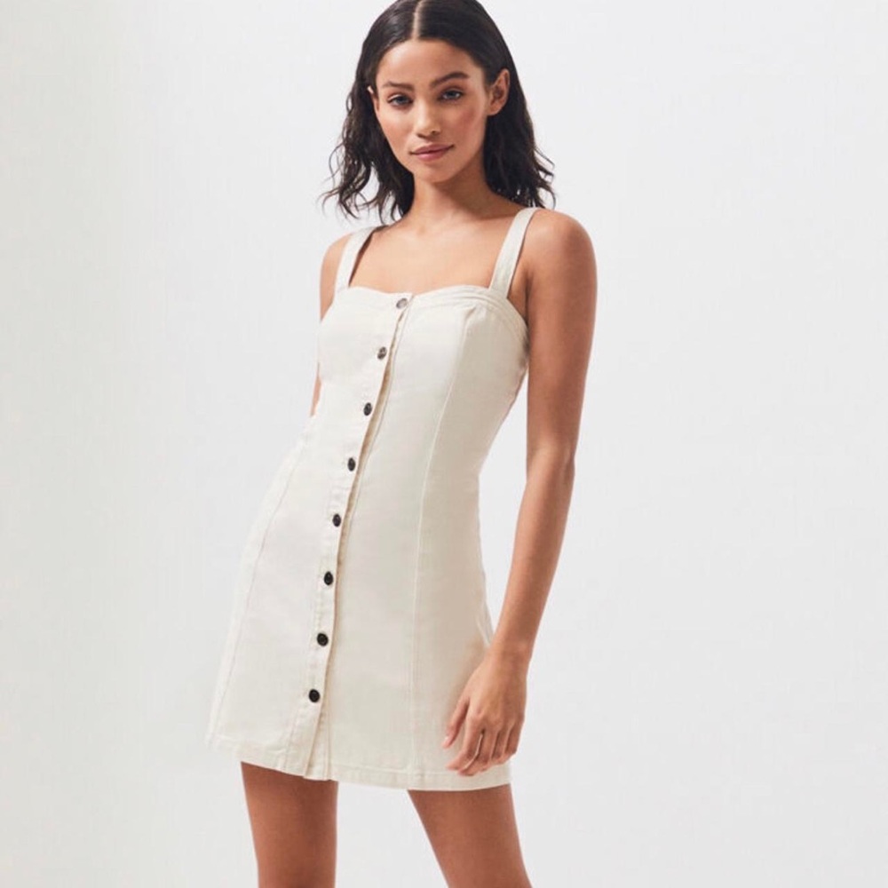 PacSun Mini Jean Dress in White | Excellent Condition | Size Small